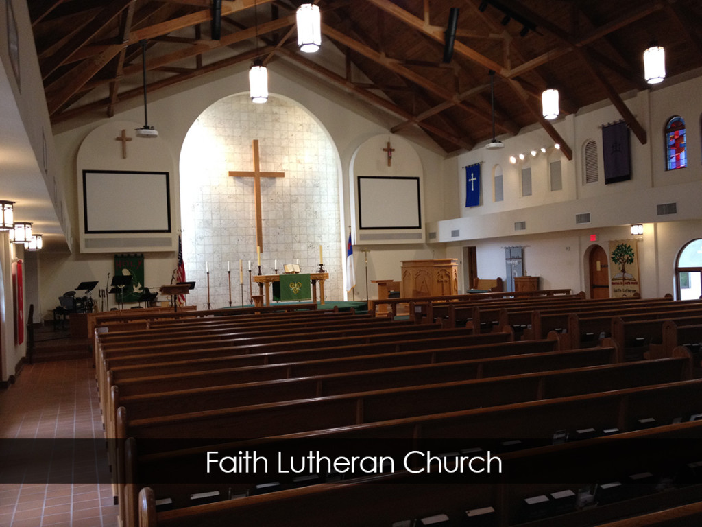 Faith Lutheran Church lighting system set up by Rick's Sound and Light
